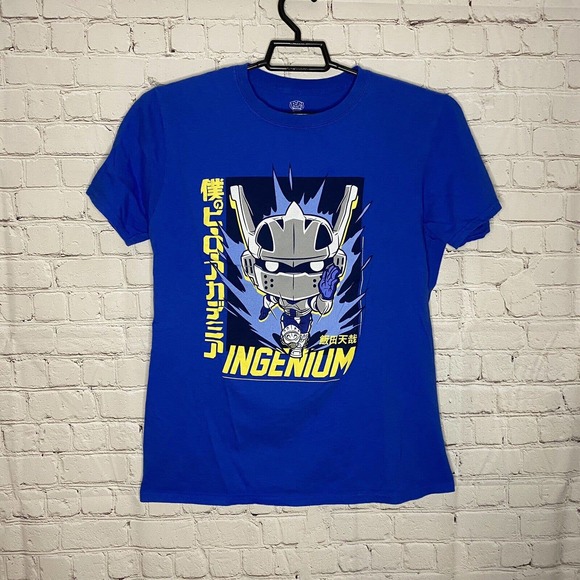 Funko Pop My Hero Academia Tenya Iida Ingenium Tee Mens M Blue 100% Cotton EUC - Picture 1 of 4